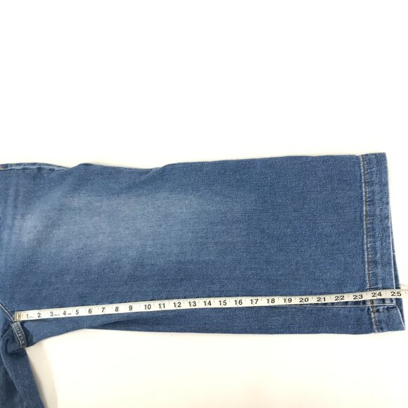 Lands' End Soft Denim High Rise Wide Leg Patch Pocket Crop Jeans Plus Size 14 - Picture 7 of 11